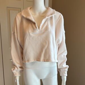 Z SUPPLY cream cropped sweatshirt